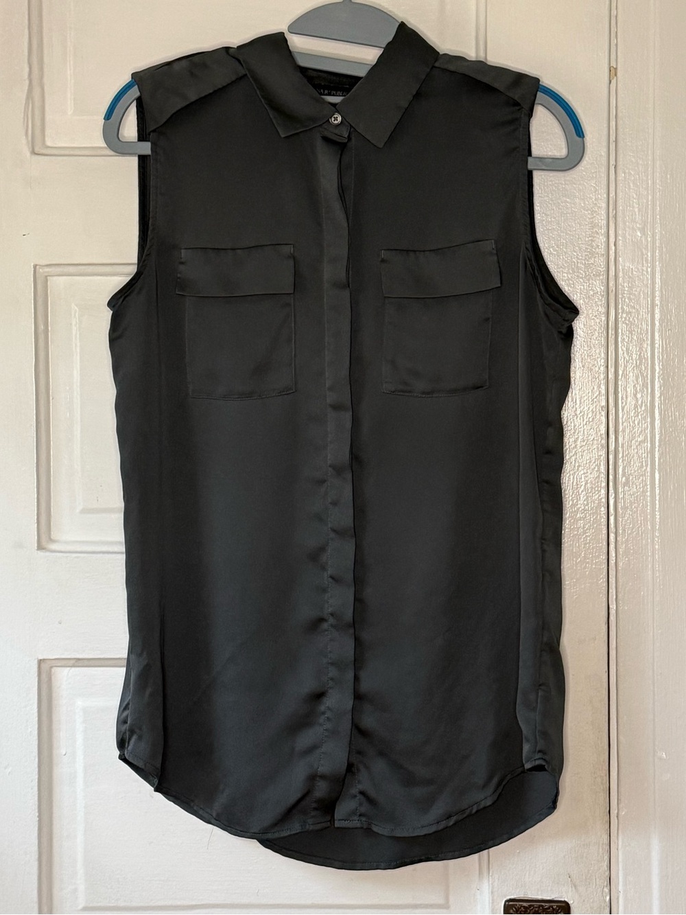Banana Republic Dark Green Sleeveless Button-Front Camisole